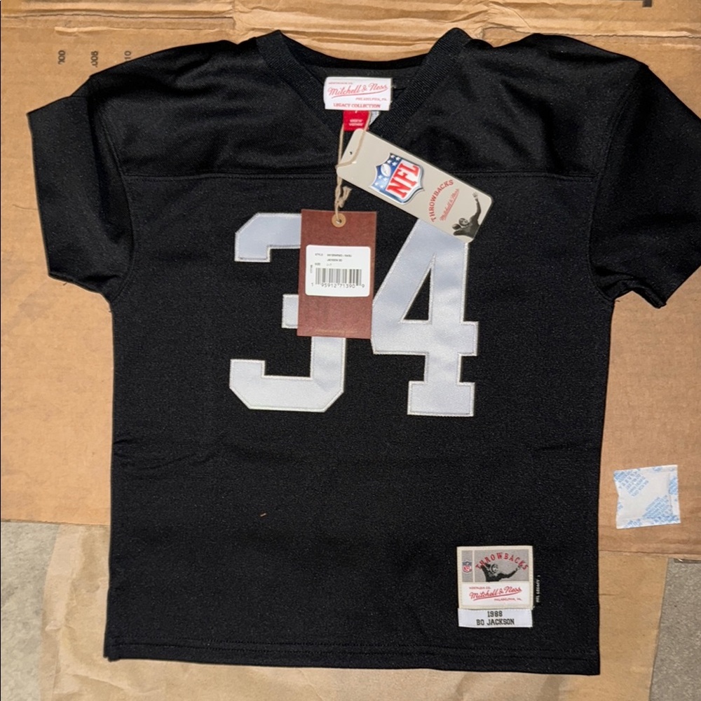 Mitchell & Ness Black Jersey Style Top with Varsity Number